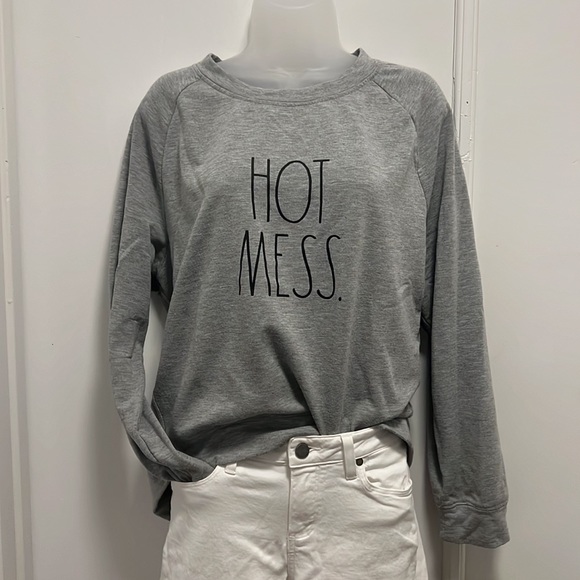 “HOT MESS” sweatshirt ~ RAE DUNN - Picture 1 of 5